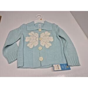 Carters Baby Blue White Snowflake Knit Sweater 3t
